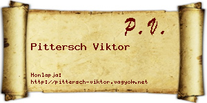 Pittersch Viktor névjegykártya